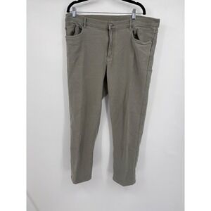 Faherty Brand Movement 5-Pocket Pants Mens 38 Olive Green Grey Stretch Chino